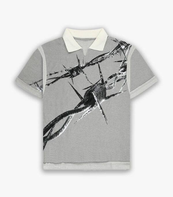 Barbed Collar T-Shirt - Grey - ThreeSixFive