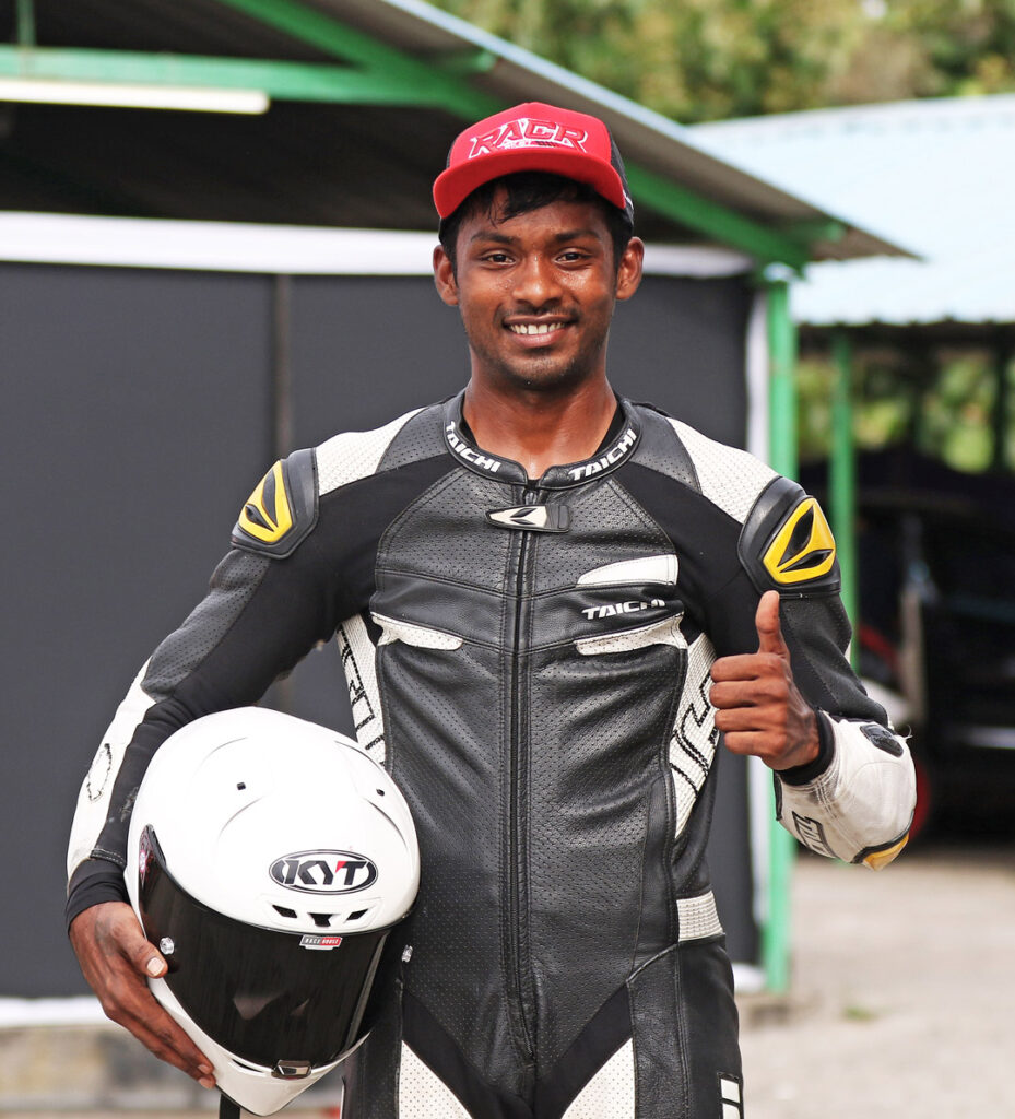 Hyderabad's Rahil Pillarisetty, who snatched pole position in the Pro-Stock 301-400cc Open category (Aug 01)