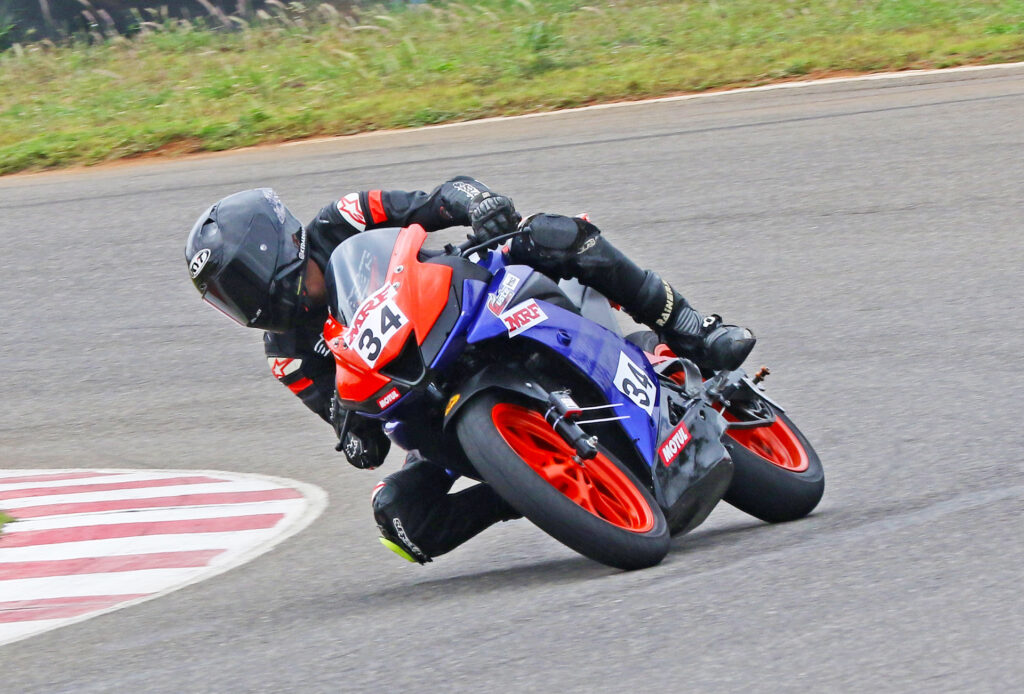 Tirupathi's Charu Sreekara Kedarnadh, who took pole position in the Stock 165cc (Novice) category (Aug 01)